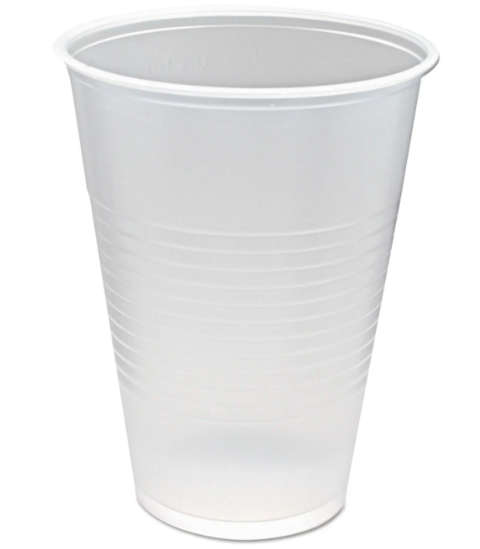 RK Ribbed Cold Drink Cups, 12 oz, Translucent, 50/Sleeve, 20 Sleeves/Carton