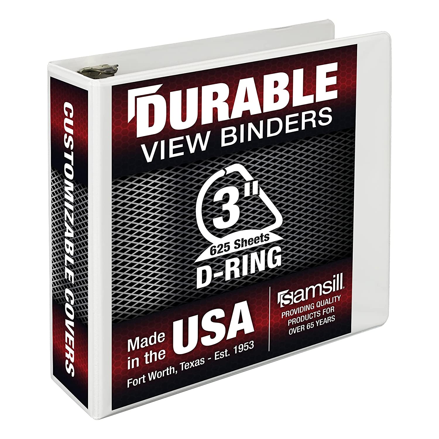 Samsill 3-Inch Non-Stick D-Ring View Binder, White