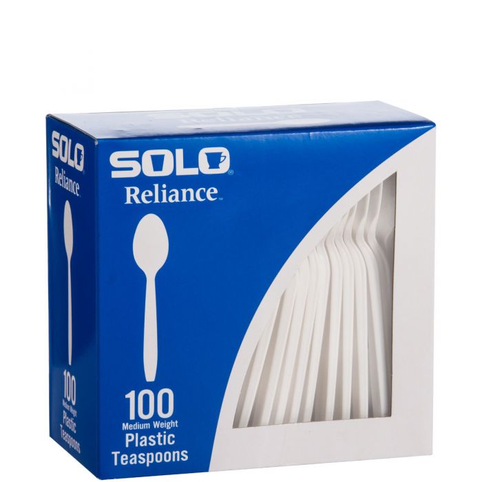SOLO Reliance White Medium Weight Polystyrene Teaspoon 100/BX