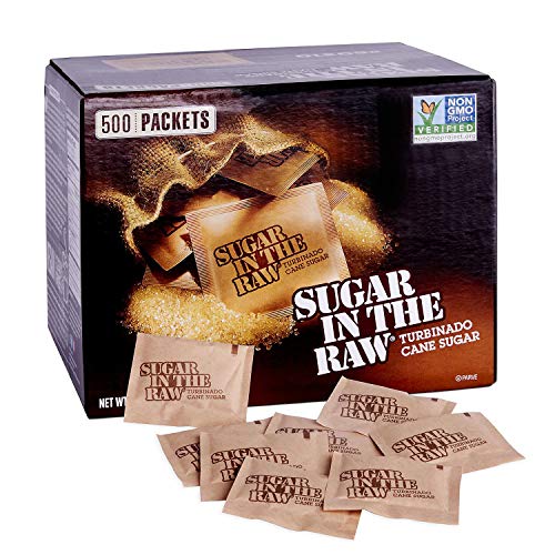 Sugar Packets, Raw Sugar, 0.18 oz Packets, 500 per Carton