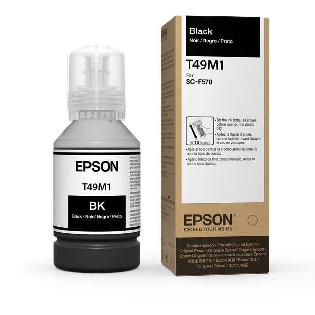 Black Epson T49M Ink Bottle Ultrachrome Dye-Sublimation 140ml