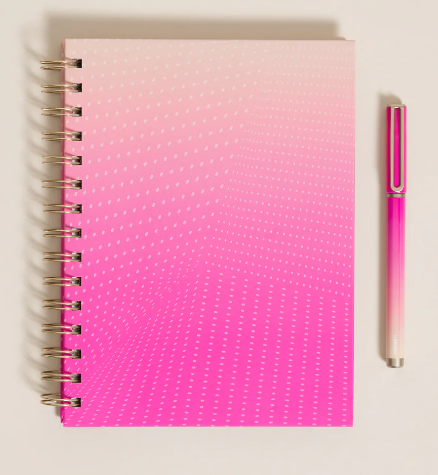 FSC Pink & Orange Ombre Journal + Pen - Spiral Bound