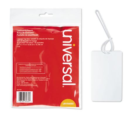 Laminating Pouches, 5 mil, 2.5" x 4.25", Gloss Clear, 25/Pack