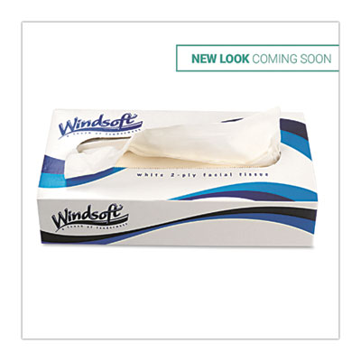 Facial Tissue, 2 Ply, White, Flat Pop-Up Box, 100 Sheets/Box, 30 Boxes/Carton