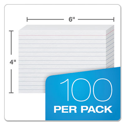 Oxford Ruled Index Cards, 4 x 6, White, 100/Pack