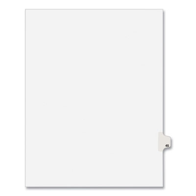 Exhibit Tab Index Dividers, Avery  #45, 11 X 8.5, White, 25/pack,