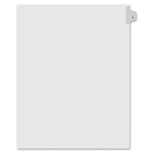 Kleer -Fax Exhibit Index Dividers "#1 " Tabs - 8.5" x11 Letter - White 25/Pk