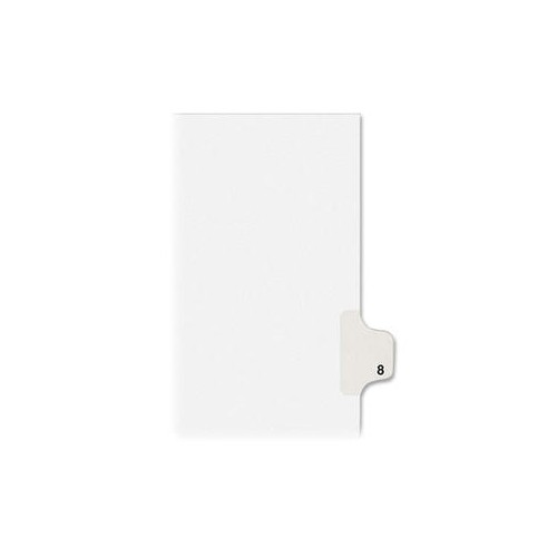 Kleer -Fax Exhibit Index Dividers "#8" Tabs - 8.5" x11 Letter - White 25/Pk