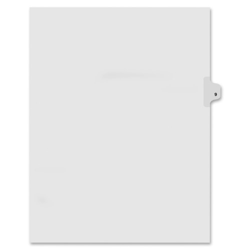 Kleer -Fax Exhibit Index Dividers "#9" Tabs - 8.5" x11 Letter - White 25/Pk