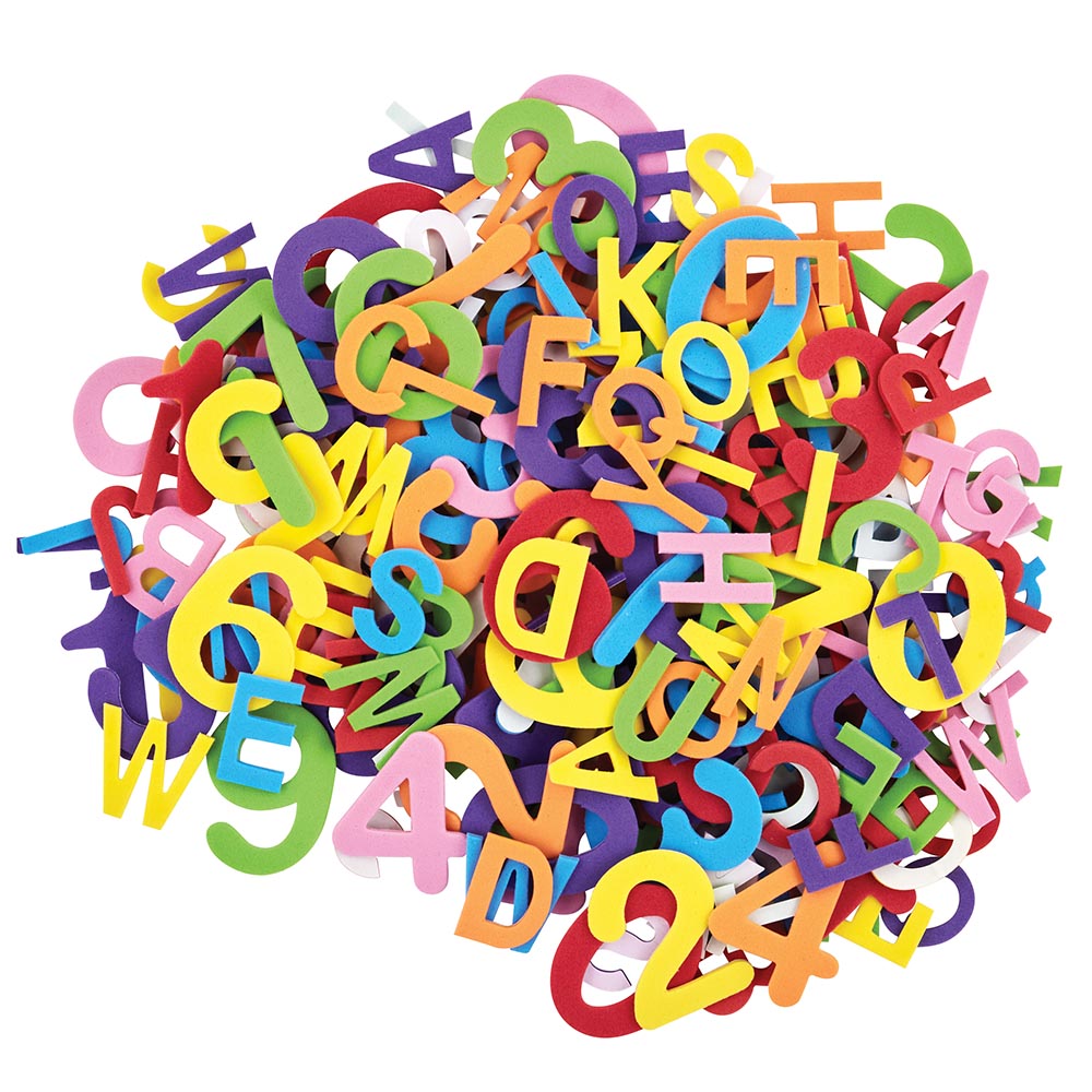 Creativity Street WonderFoam Peel & Stick Letters & Numbers, Assorted 7 Colors, Assorted Sizes, 267 Pieces